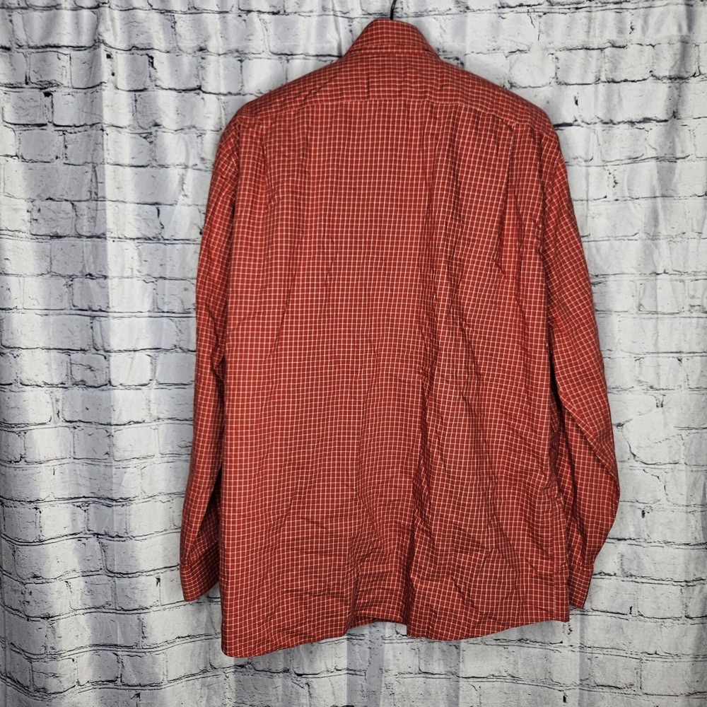 LL Bean Traditional Fit Long Sleeve Button Down Red Check Mens Large - Picture 4 of 11